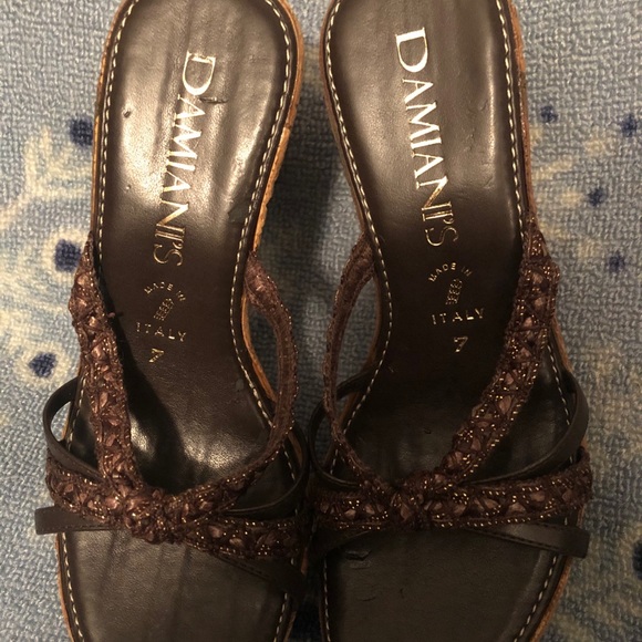 DAMANI CORK SANDALS , made in Italy, slip ons size 7, wedge cork - Picture 2 of 12